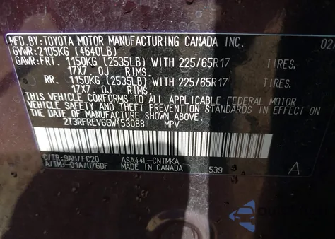 2016 Toyota Rav4 Xle z USA, uszkodzony, nr VIN 2T3RFREV6GW453088